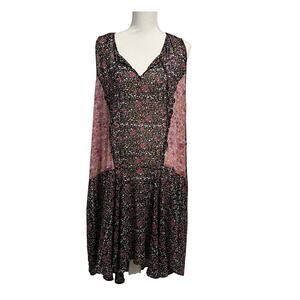 Just Fab Calico Dress Womens Extra Large Floral Sheer Beach Fairy Whimsigothh